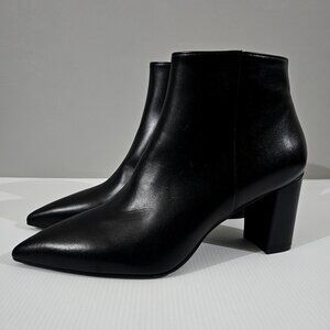 Stuart Weitzman Linsi Zip Ankle Bootie Women Shoe Black Leather Boot Sz 10 NWOT